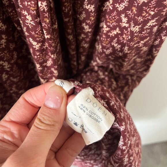 Dôen Honeysuckle Dress Wine Winter Ditsy S - Picture 5 of 5